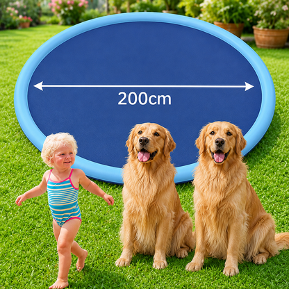 愛犬 子供と遊べる噴水スプリンクラーマット｜夏のお庭あそびに