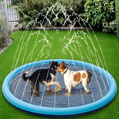愛犬 子供と遊べる噴水スプリンクラーマット｜夏のお庭あそびに