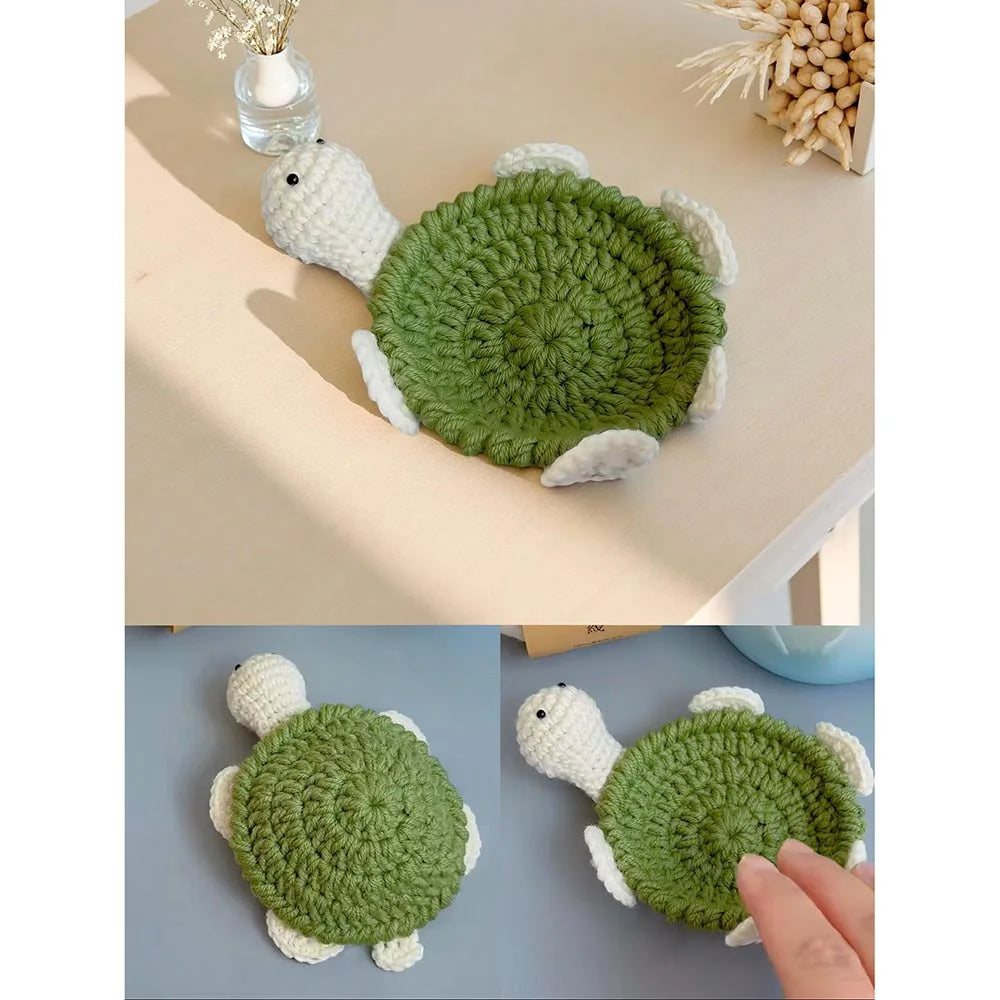 手編み動物コースター｜デスクを彩るかぎ針編みカップマッ