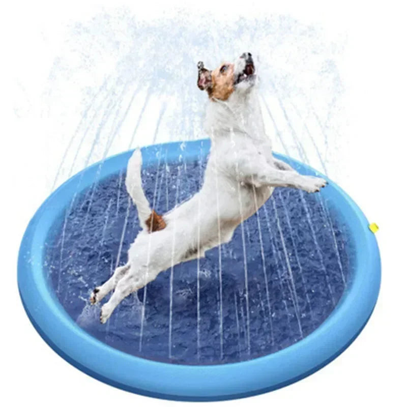 愛犬 子供と遊べる噴水スプリンクラーマット｜夏のお庭あそびに