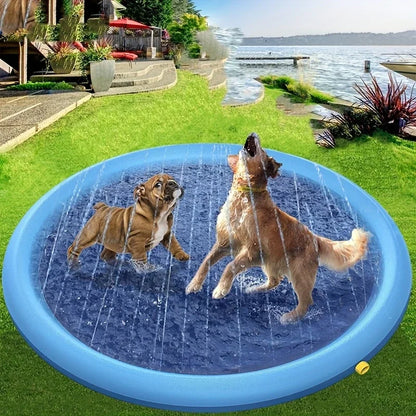 愛犬 子供と遊べる噴水スプリンクラーマット｜夏のお庭あそびに