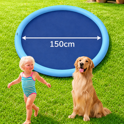 愛犬 子供と遊べる噴水スプリンクラーマット｜夏のお庭あそびに
